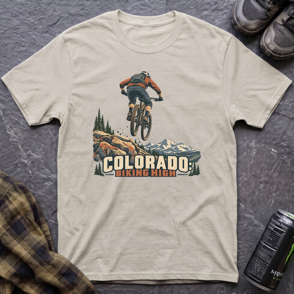 Colorado Biking High T-Shirt - AspenCrestOutdoors