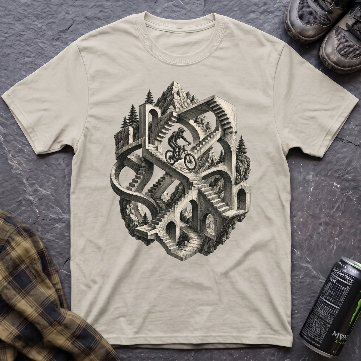 Escher Bike T-Shirt - AspenCrestOutdoors