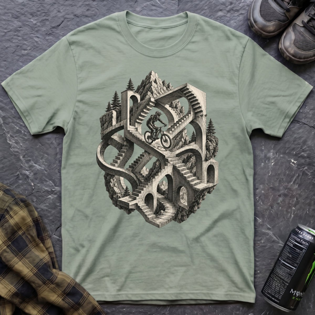 Escher Bike T-Shirt - AspenCrestOutdoors