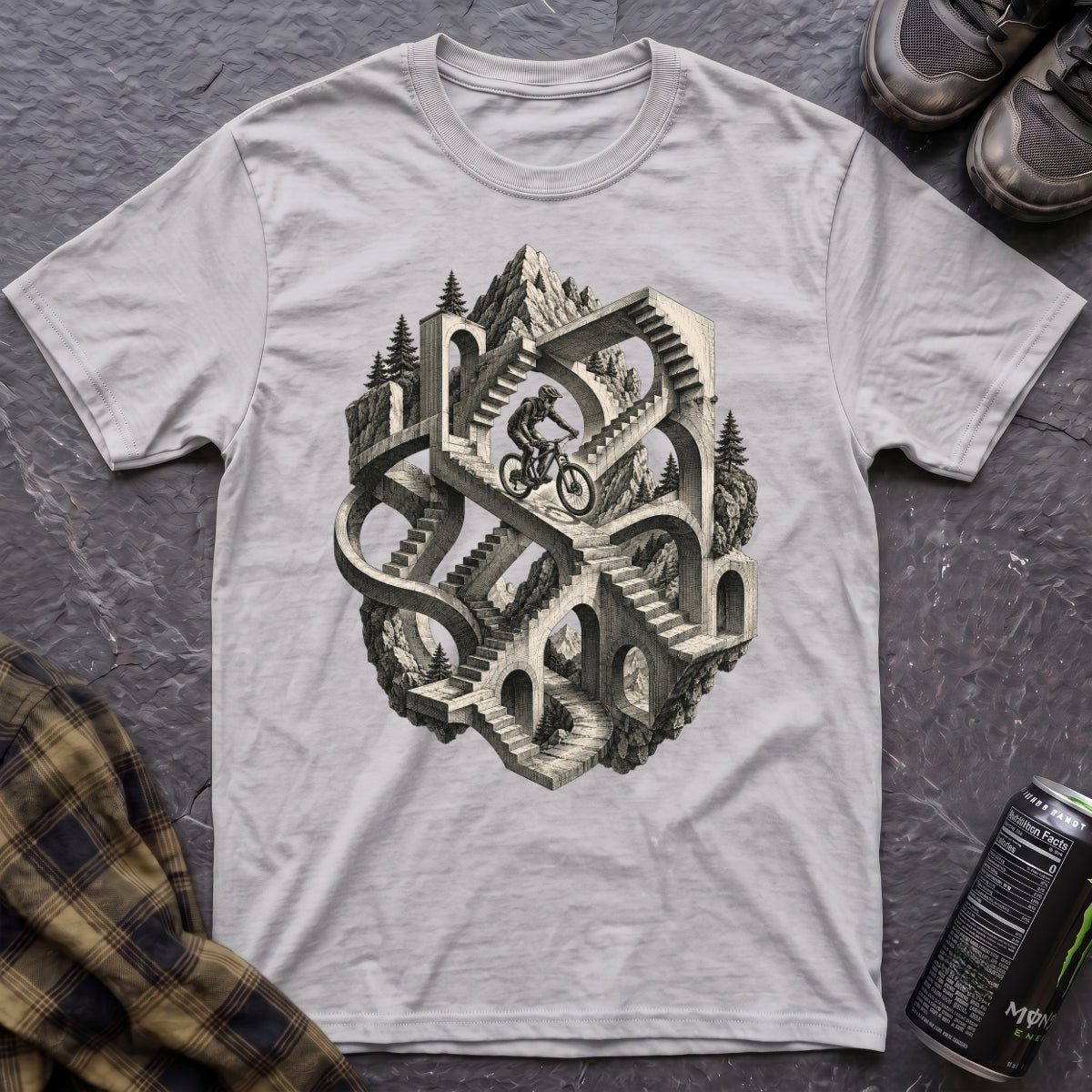 Escher Bike T-Shirt - AspenCrestOutdoors