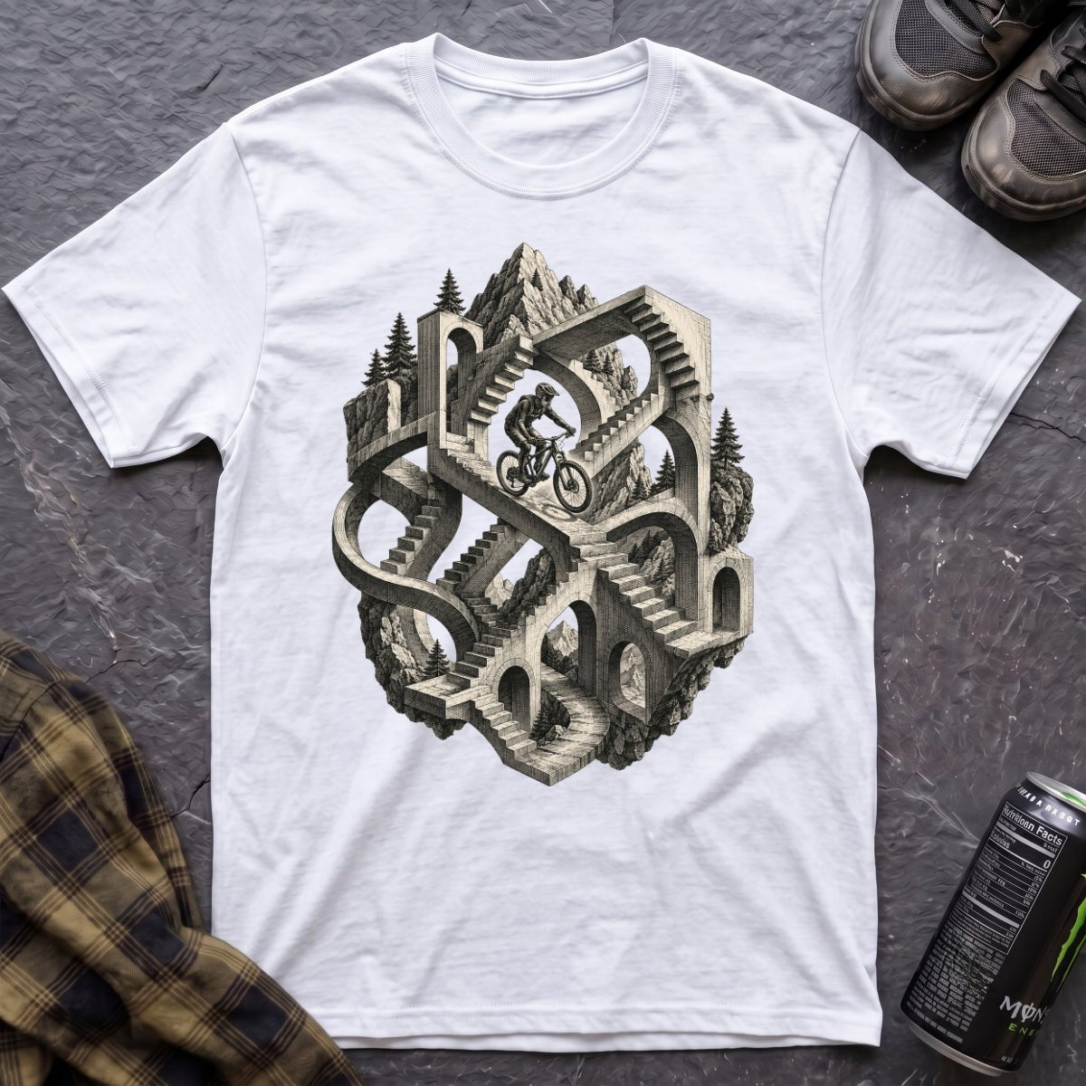 Escher Bike T-Shirt - AspenCrestOutdoors