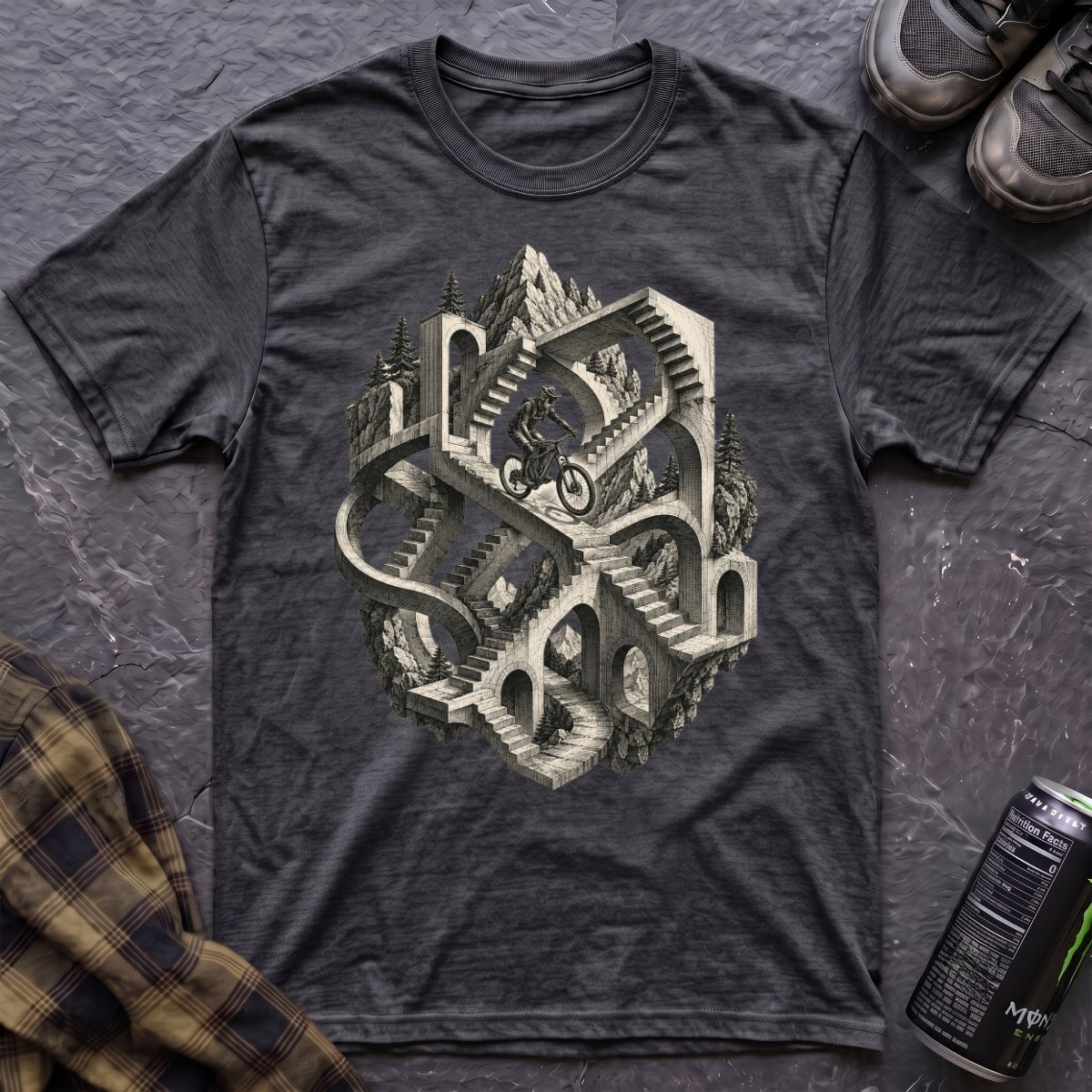 Escher Bike T-Shirt - AspenCrestOutdoors