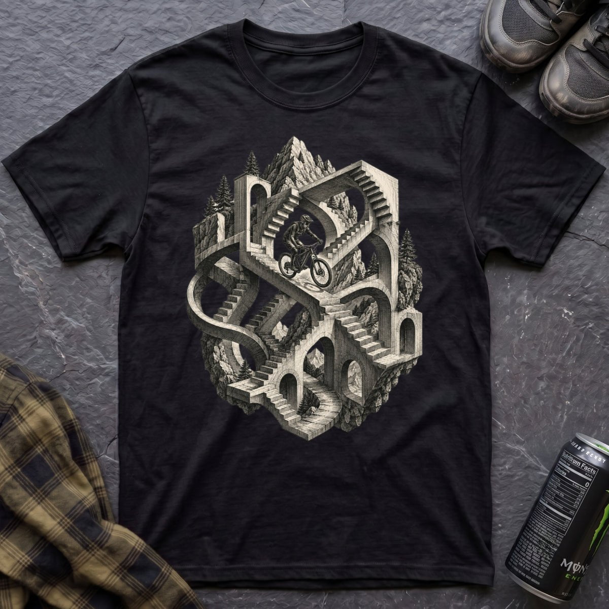 Escher Bike T-Shirt - AspenCrestOutdoors