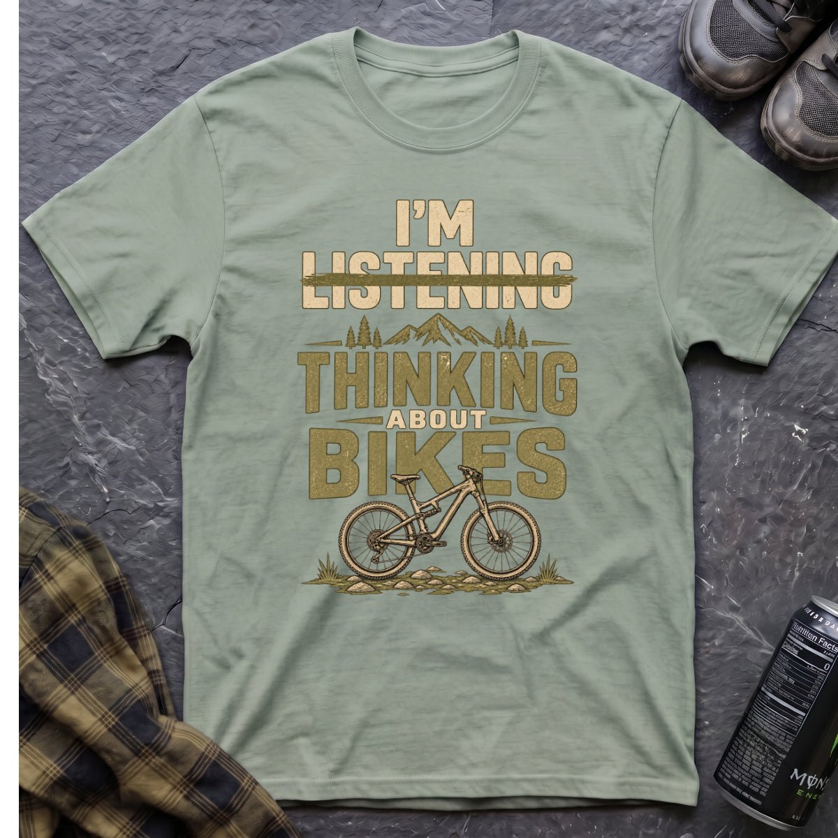 I'm Thinking About Bikes T-Shirt - AspenCrestOutdoors