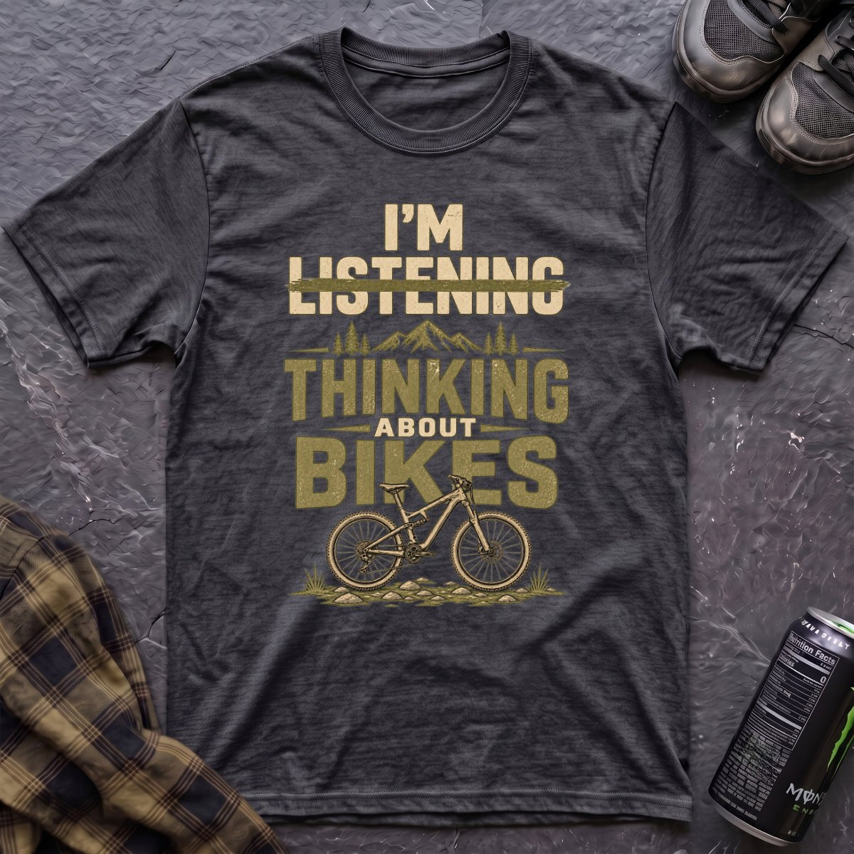 I'm Thinking About Bikes T-Shirt - AspenCrestOutdoors