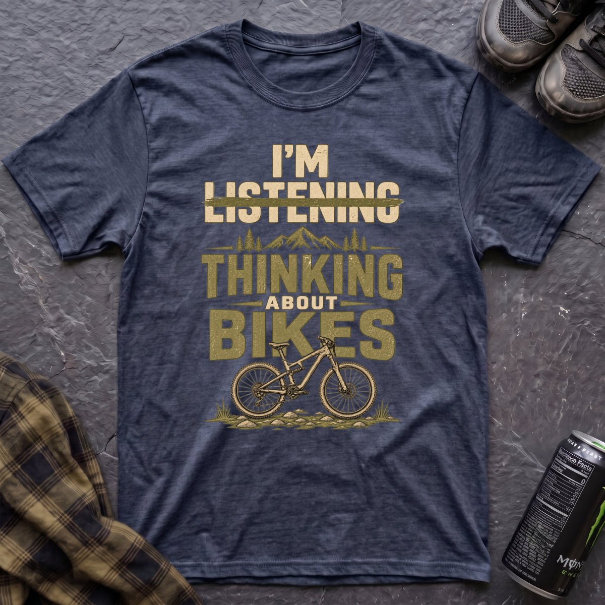 I'm Thinking About Bikes T-Shirt - AspenCrestOutdoors