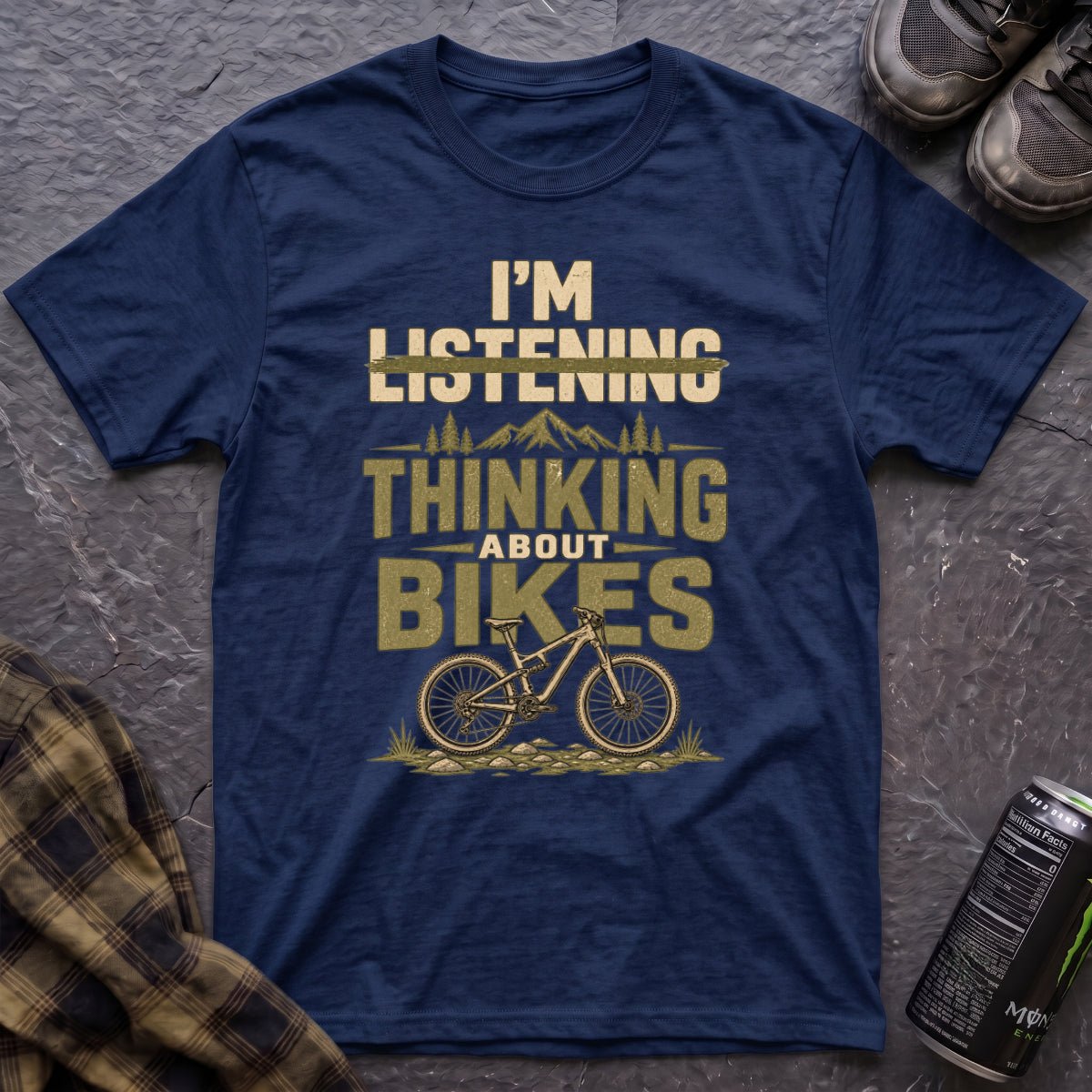 I'm Thinking About Bikes T-Shirt - AspenCrestOutdoors