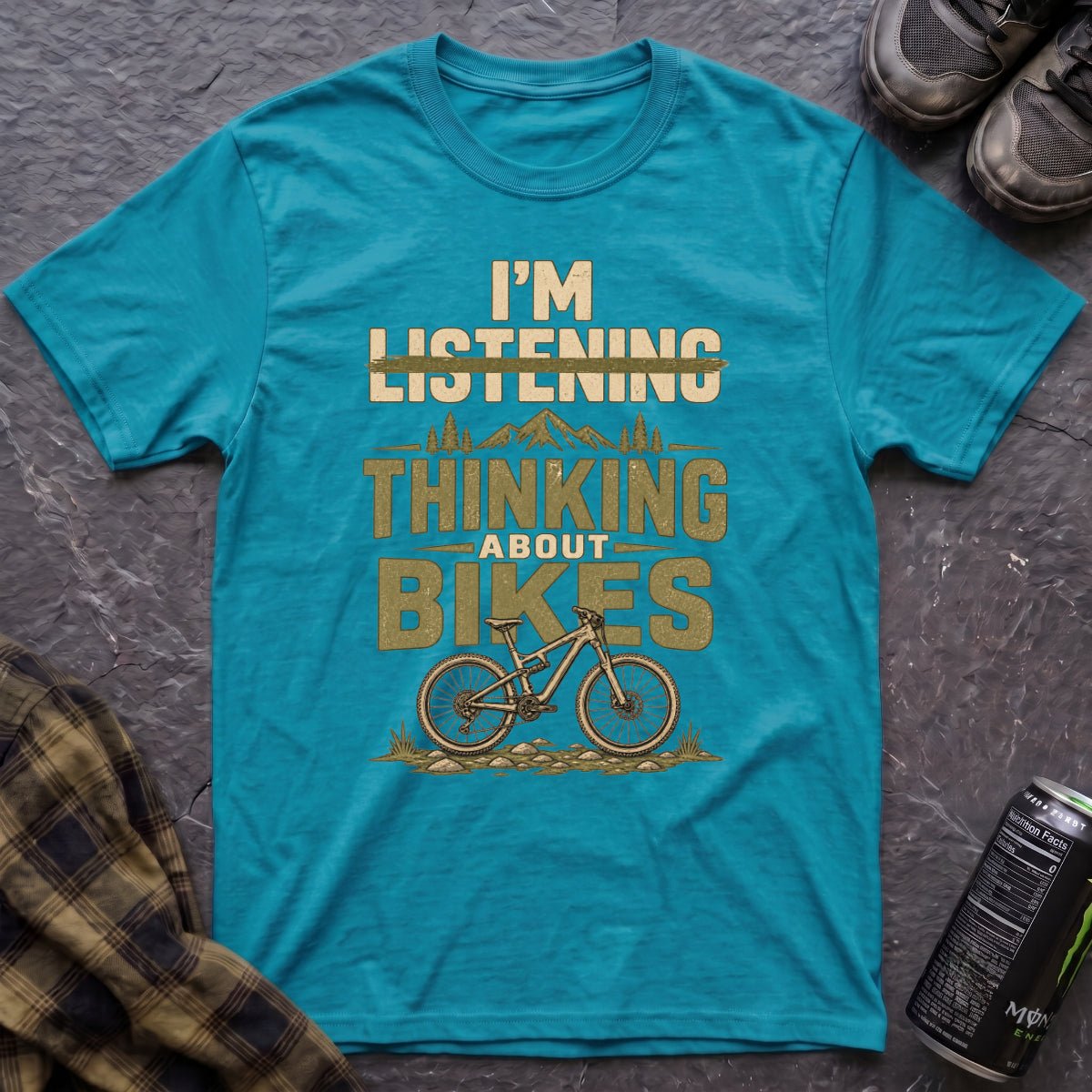 I'm Thinking About Bikes T-Shirt - AspenCrestOutdoors