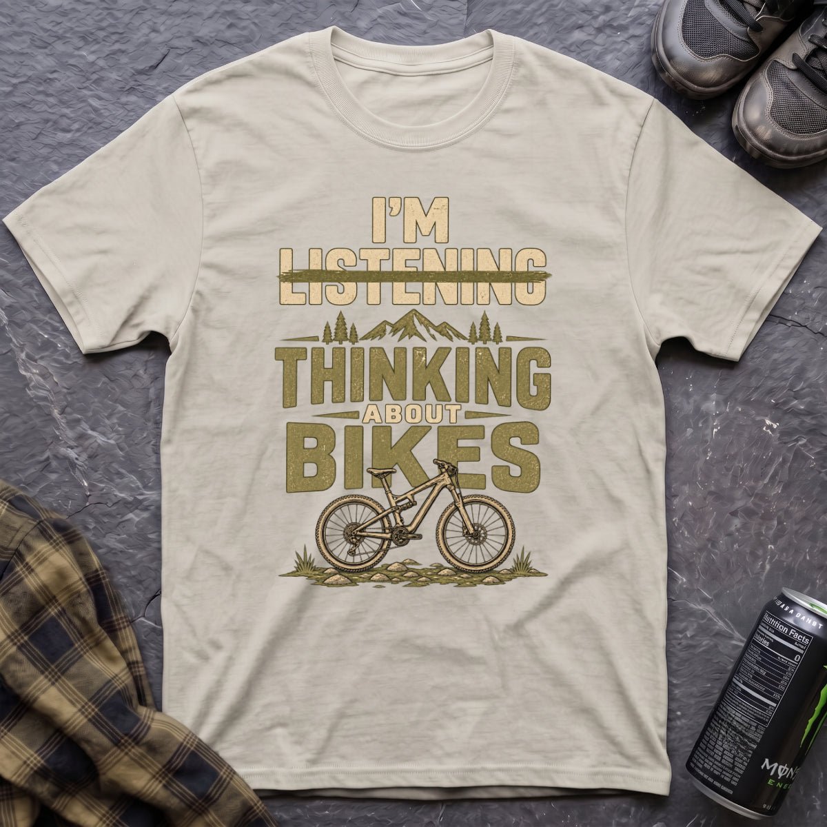 I'm Thinking About Bikes T-Shirt - AspenCrestOutdoors