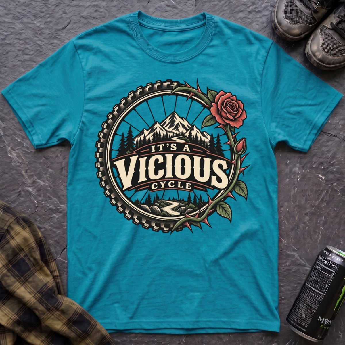 Its A Vicious Cycle-Rose T-Shirt - AspenCrestOutdoors