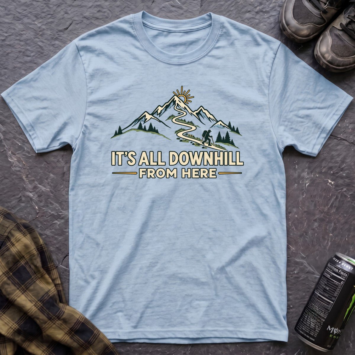 Its All Downhill Hiking T-Shirt - AspenCrestOutdoors