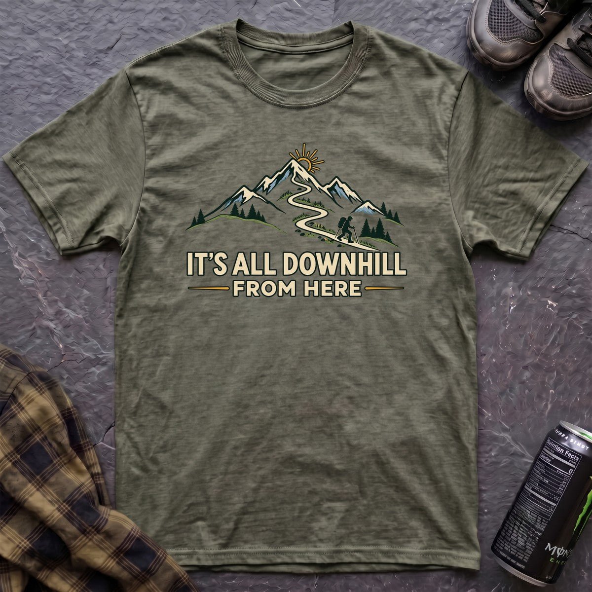 Its All Downhill Hiking T-Shirt - AspenCrestOutdoors