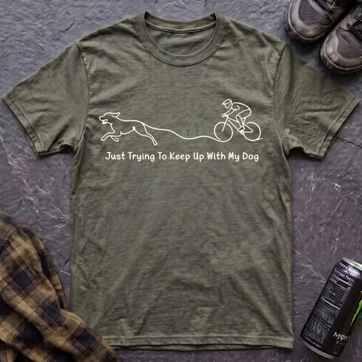 Just Trying To Keep Up With My Dog T-Shirt - AspenCrestOutdoors