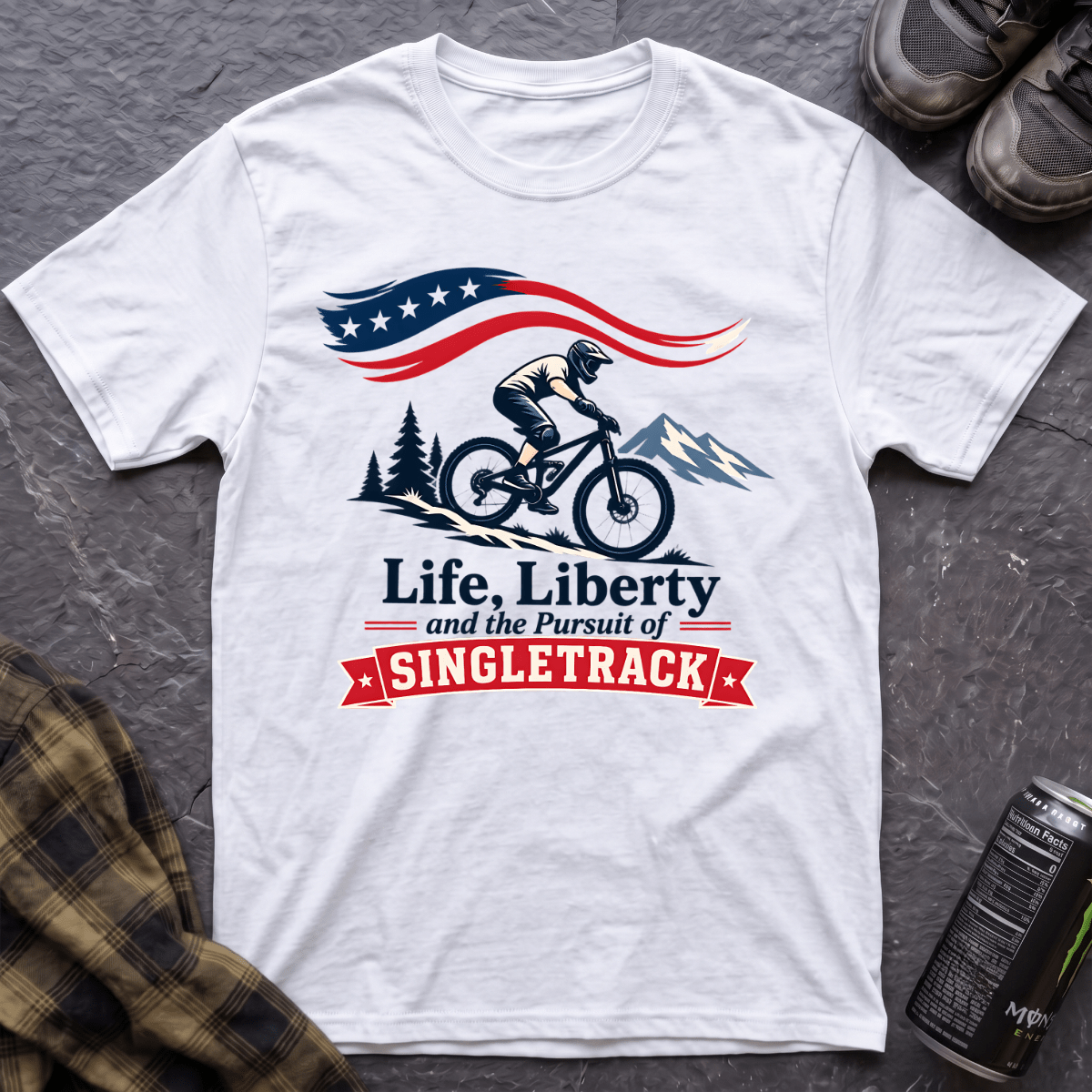 Life, Liberty, Singletrack T-Shirt - AspenCrestOutdoors
