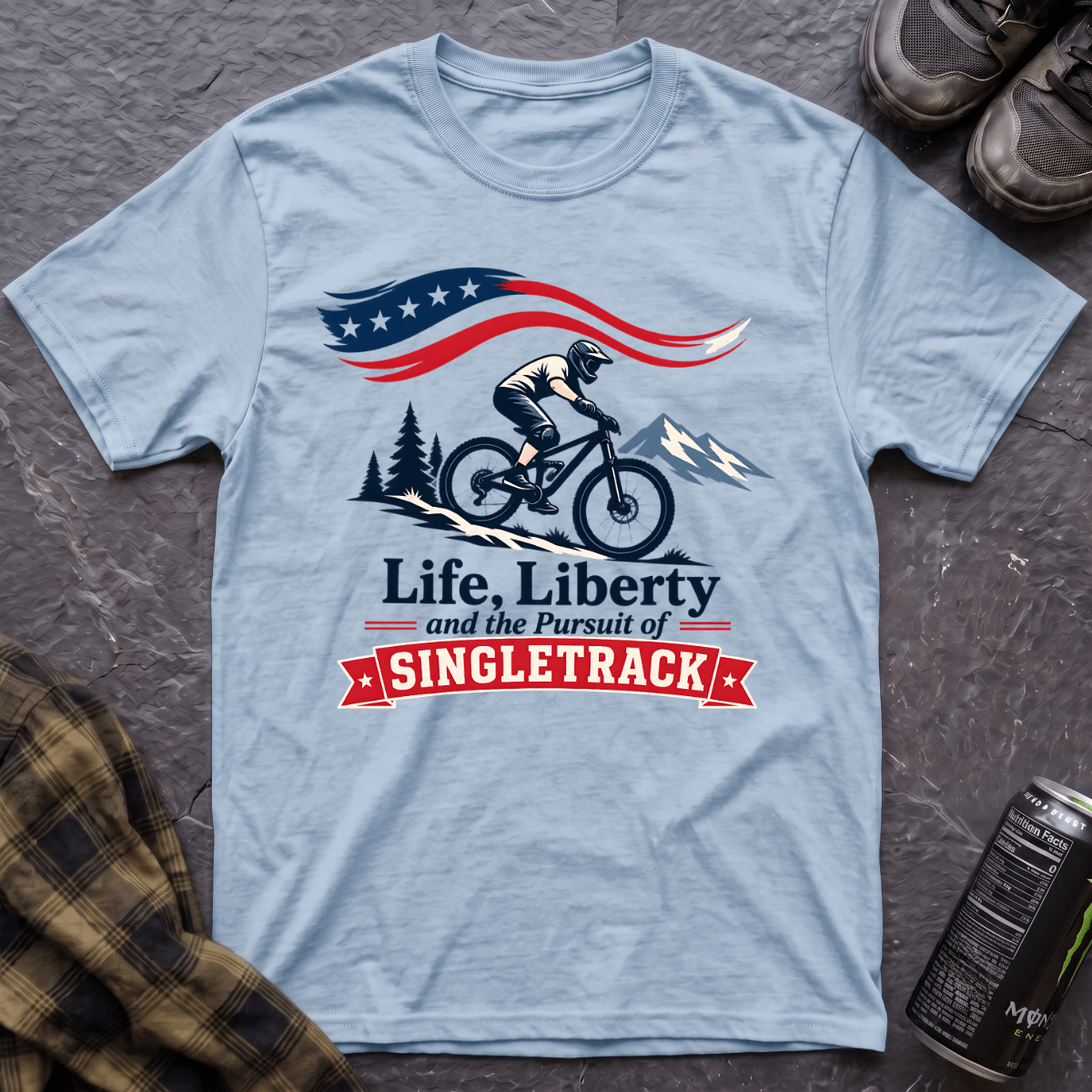 Life, Liberty, Singletrack T-Shirt - AspenCrestOutdoors