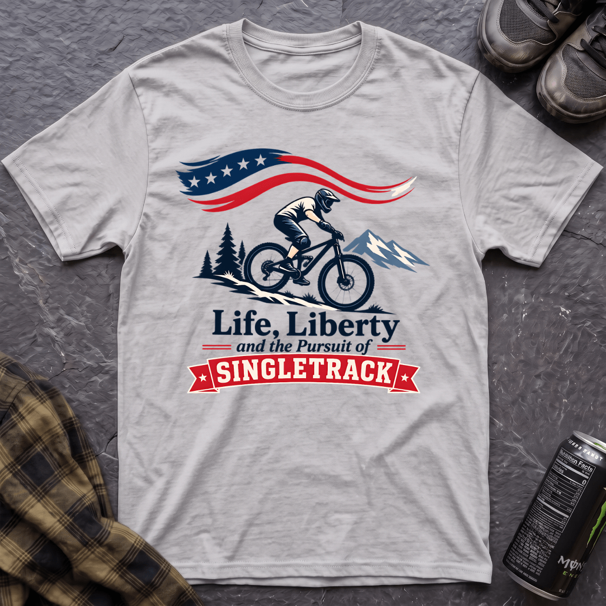 Life, Liberty, Singletrack T-Shirt - AspenCrestOutdoors