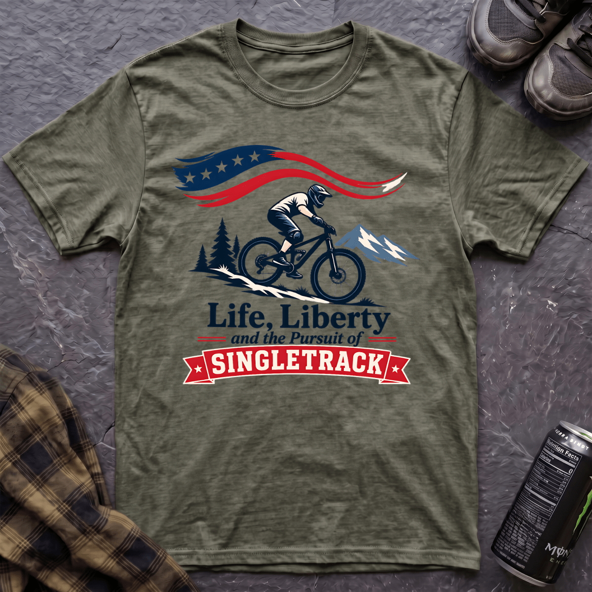 Life, Liberty, Singletrack T-Shirt - AspenCrestOutdoors