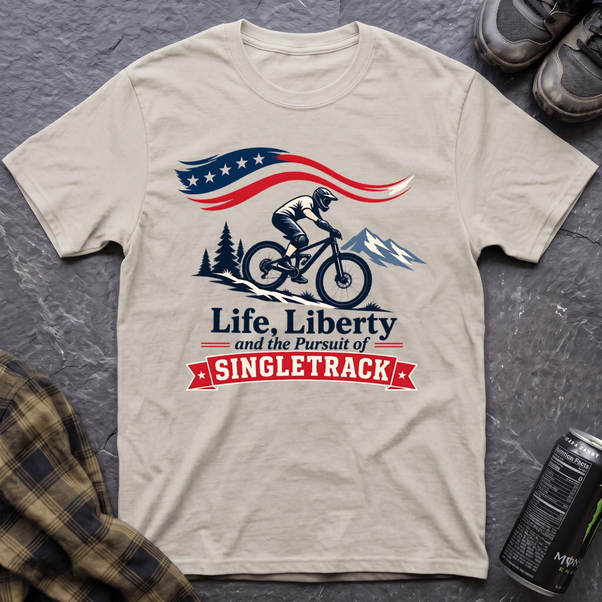 Life, Liberty, Singletrack T-Shirt - AspenCrestOutdoors