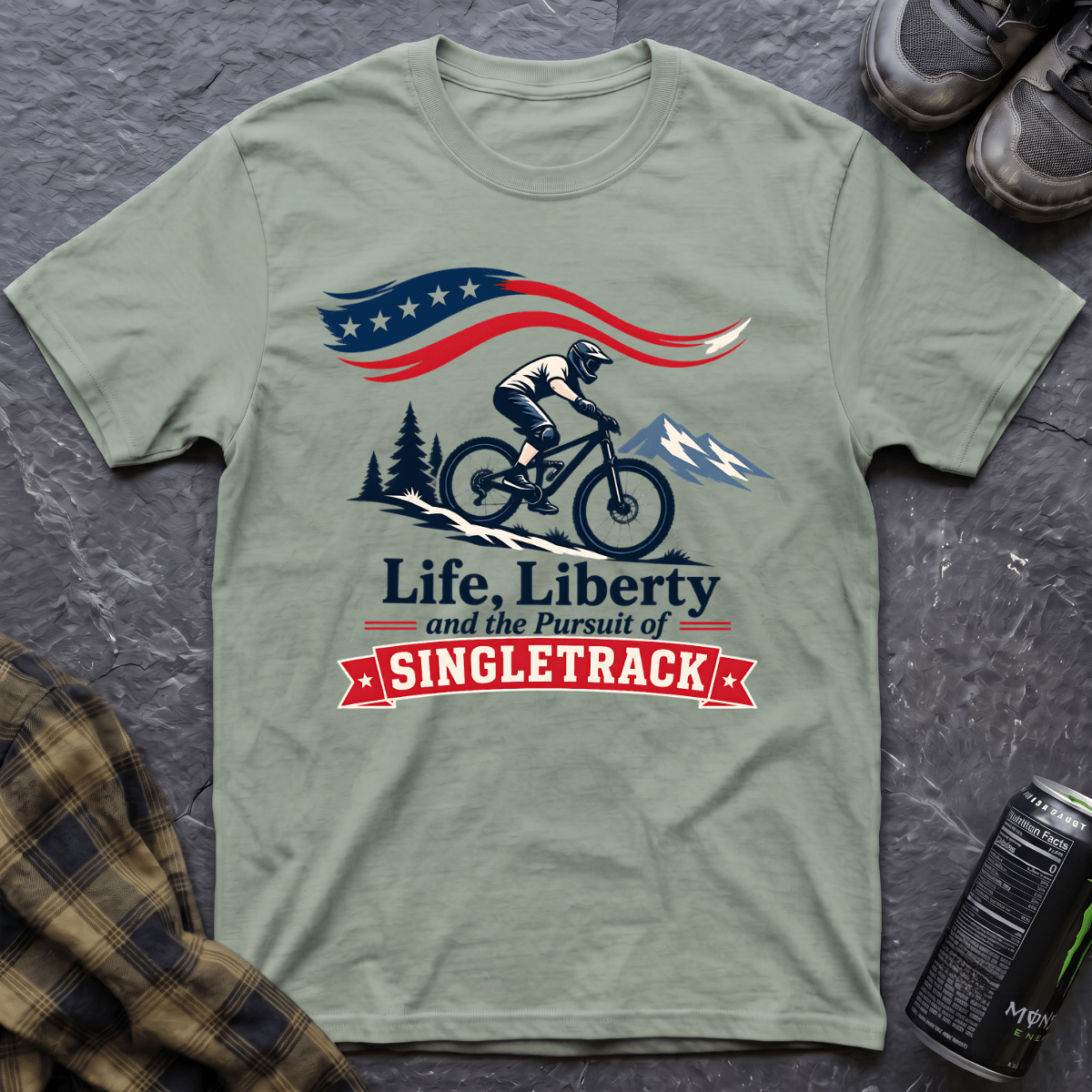 Life, Liberty, Singletrack T-Shirt - AspenCrestOutdoors
