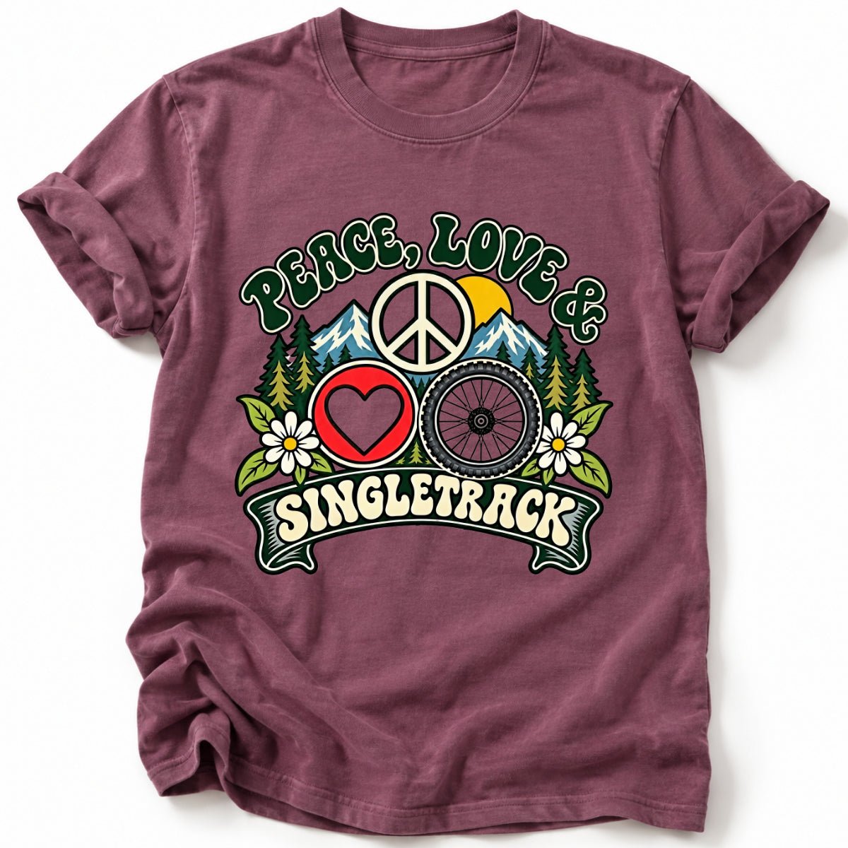 Peace Love & Singletrack T-Shirt - AspenCrestOutdoors