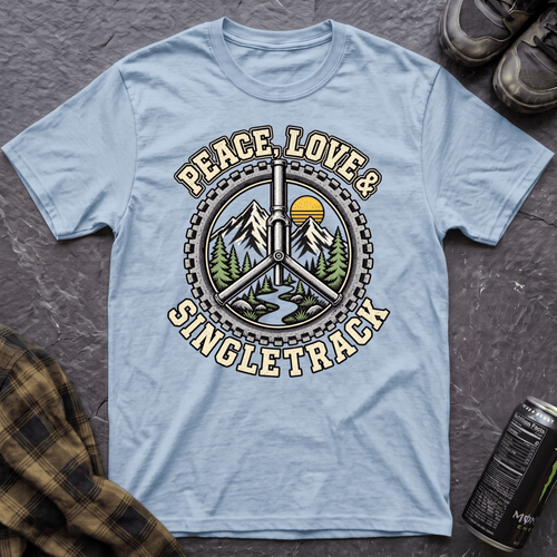 Peace, Love & Singletrack T-Shirt - AspenCrestOutdoors