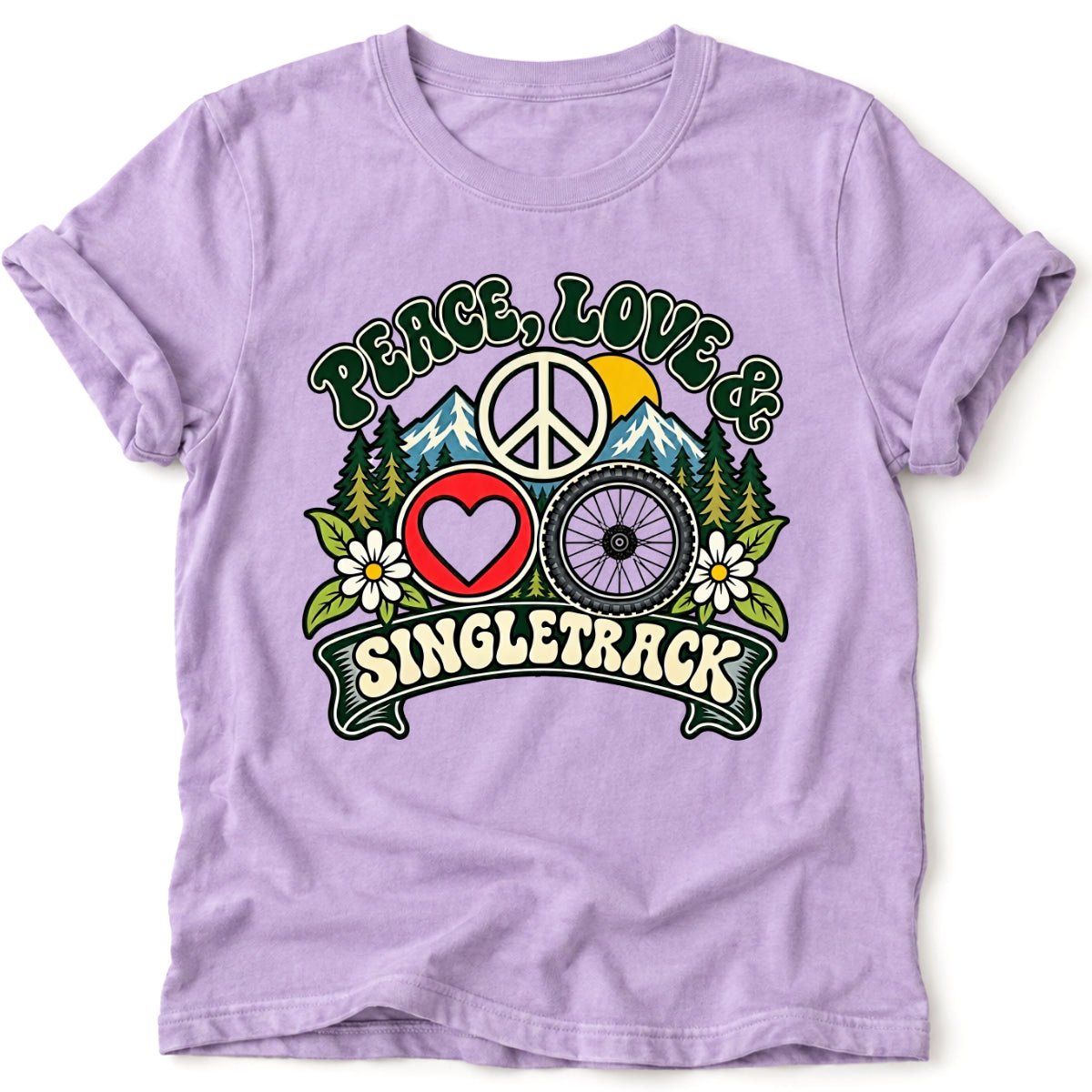 Peace Love & Singletrack T-Shirt - AspenCrestOutdoors