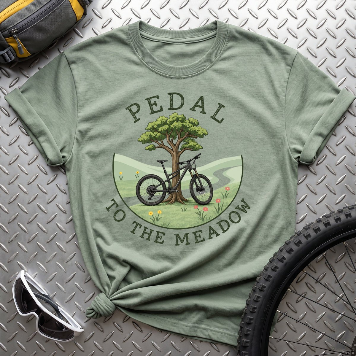 Pedal To The Meadow T-Shirt - AspenCrestOutdoors