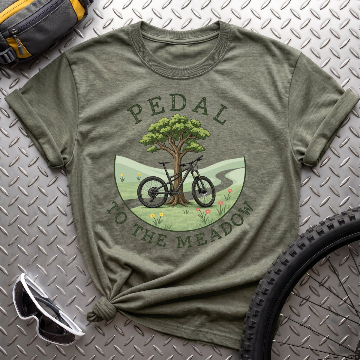 Pedal To The Meadow T-Shirt - AspenCrestOutdoors