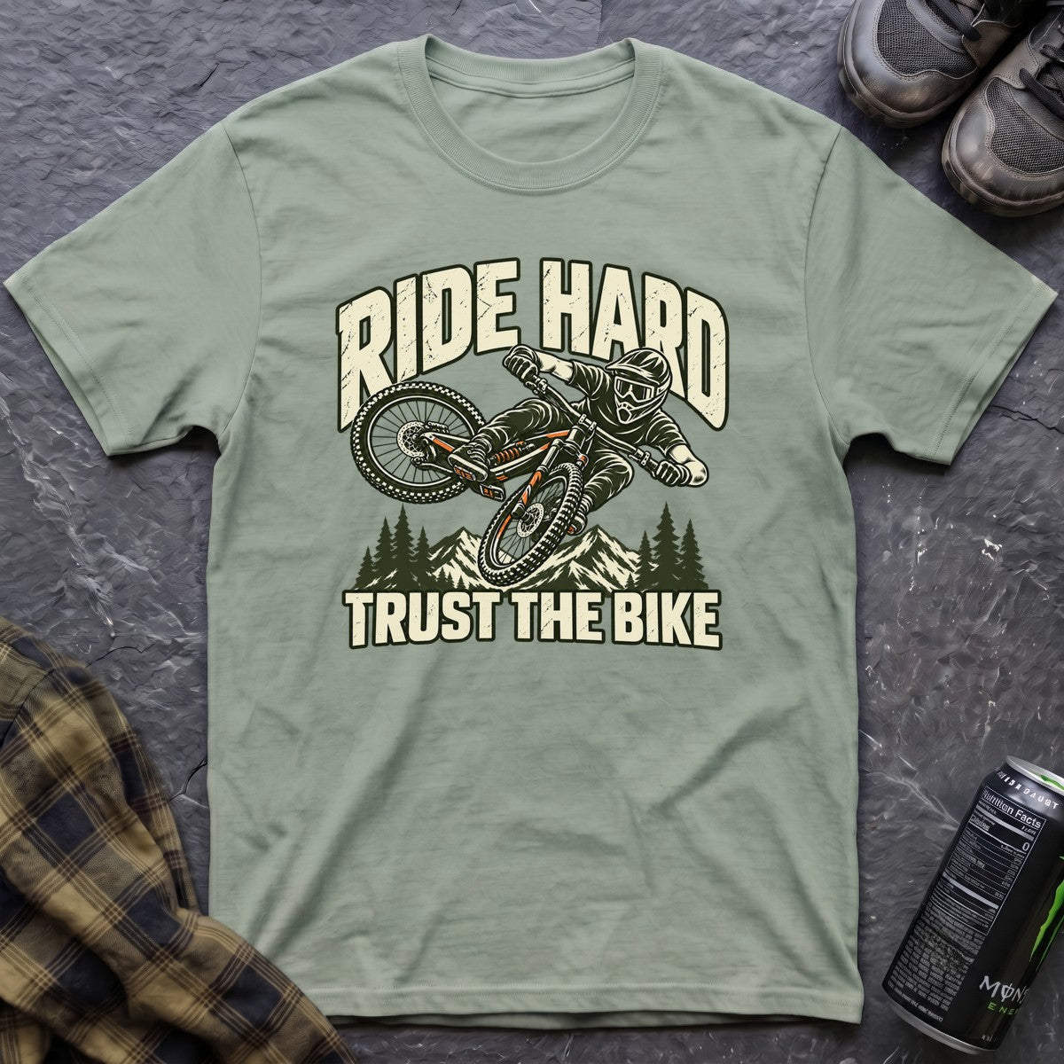 Ride Hard Trust the Bike T-Shirt - AspenCrestOutdoors
