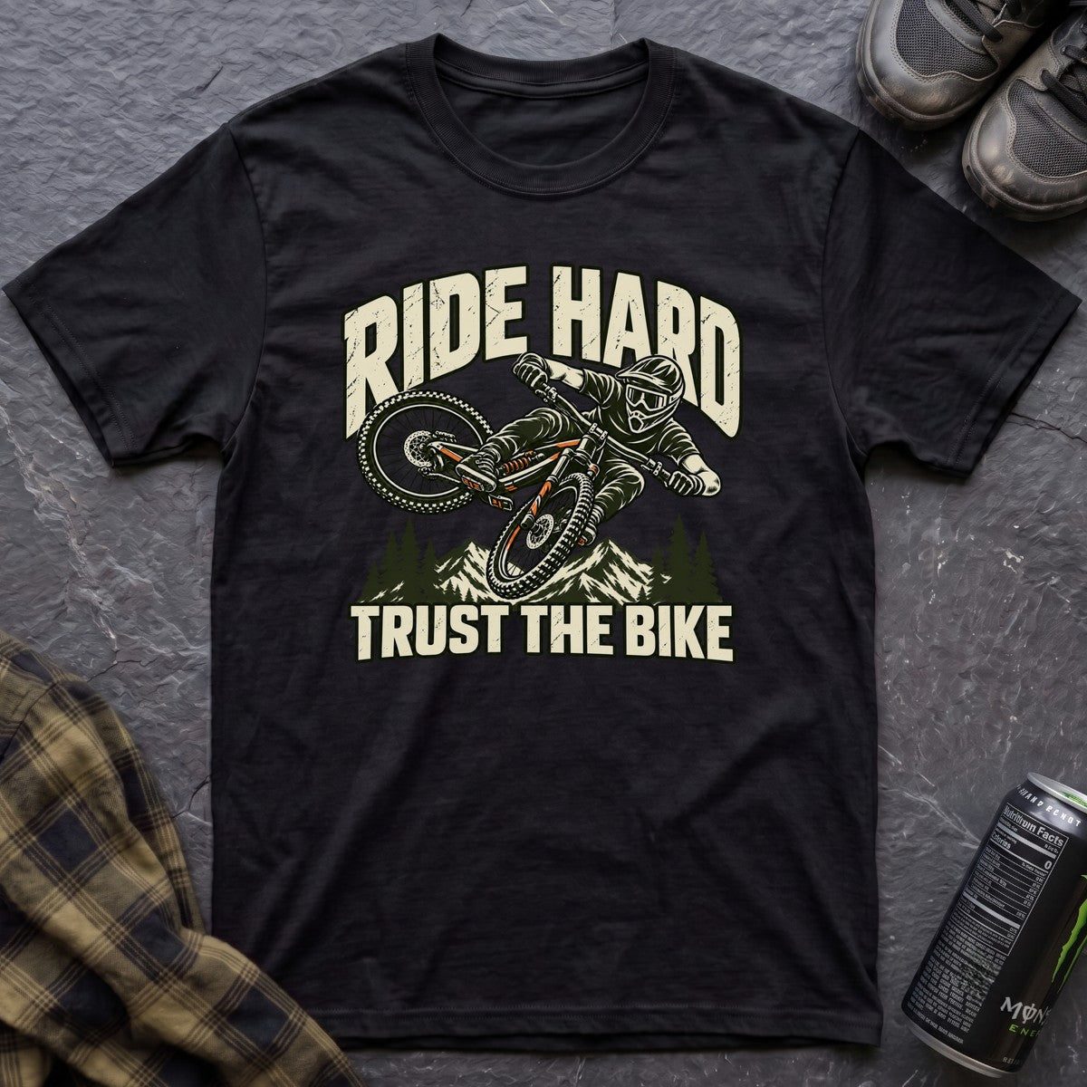 Ride Hard Trust the Bike T-Shirt - AspenCrestOutdoors