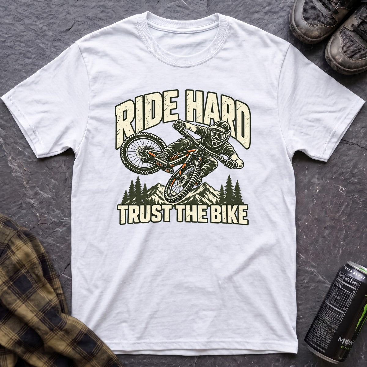 Ride Hard Trust the Bike T-Shirt - AspenCrestOutdoors