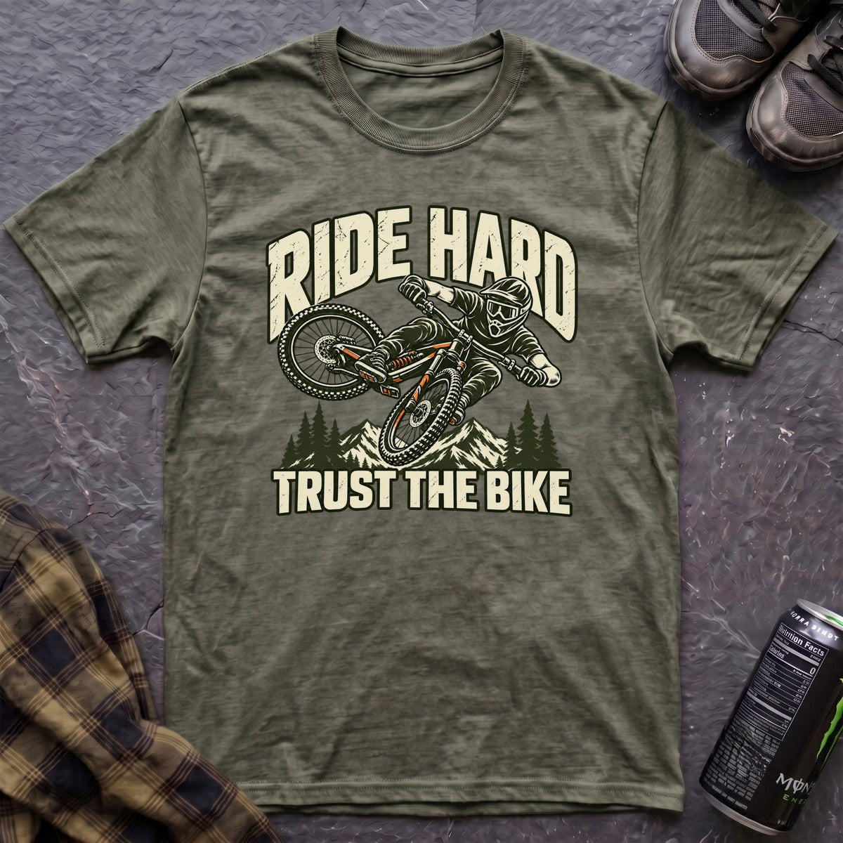Ride Hard Trust the Bike T-Shirt - AspenCrestOutdoors