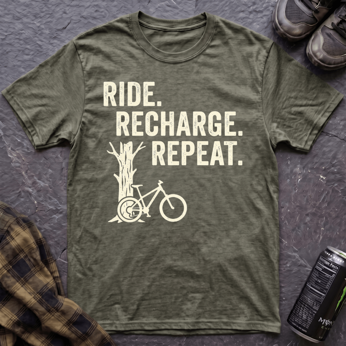Ride. Recharge. Repeat. T-Shirt - AspenCrestOutdoors