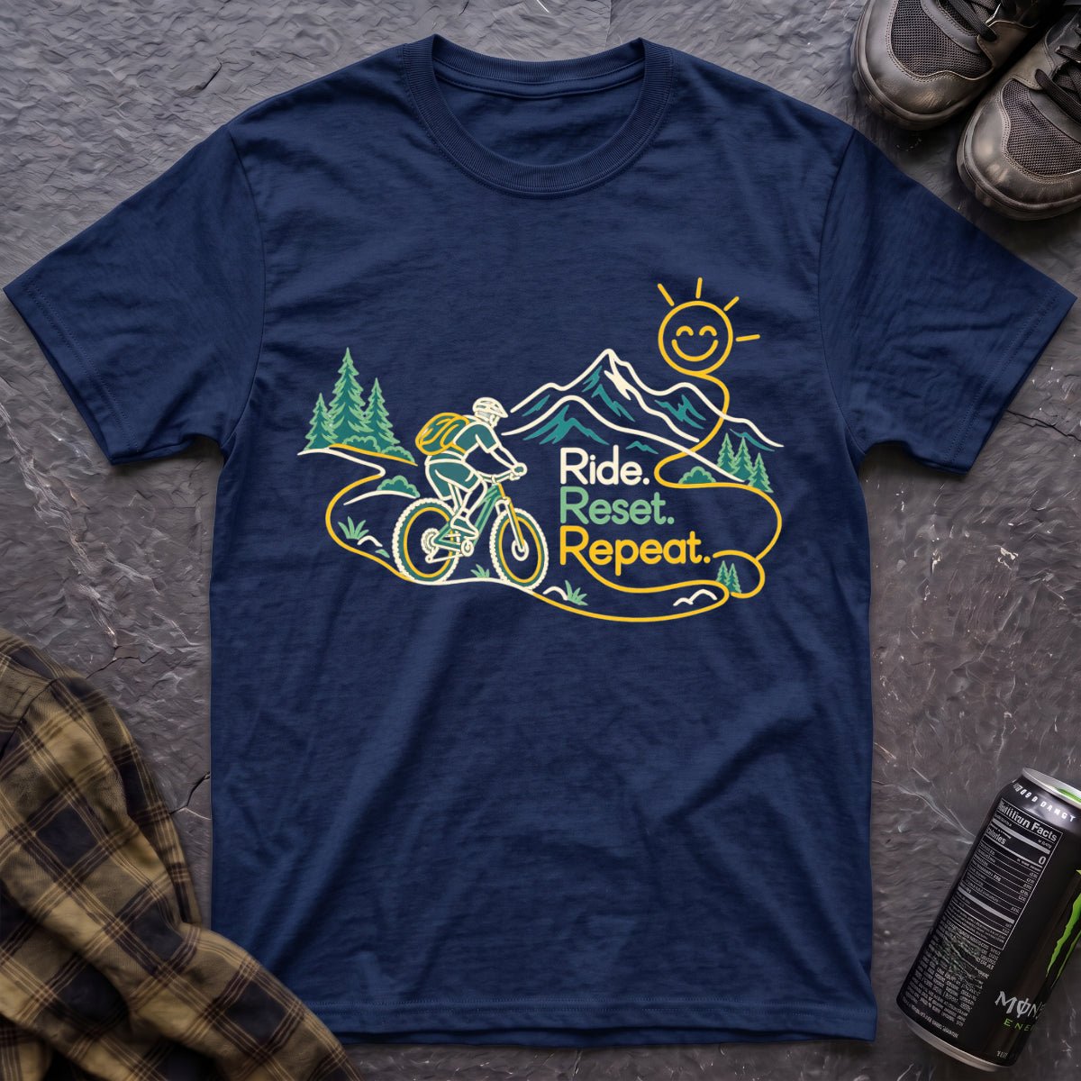 Ride.Reset.Repeat. T-Shirt - AspenCrestOutdoors