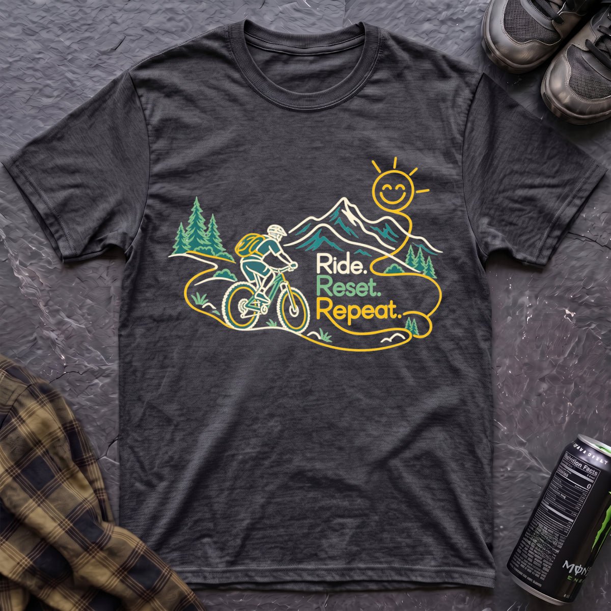 Ride.Reset.Repeat. T-Shirt - AspenCrestOutdoors