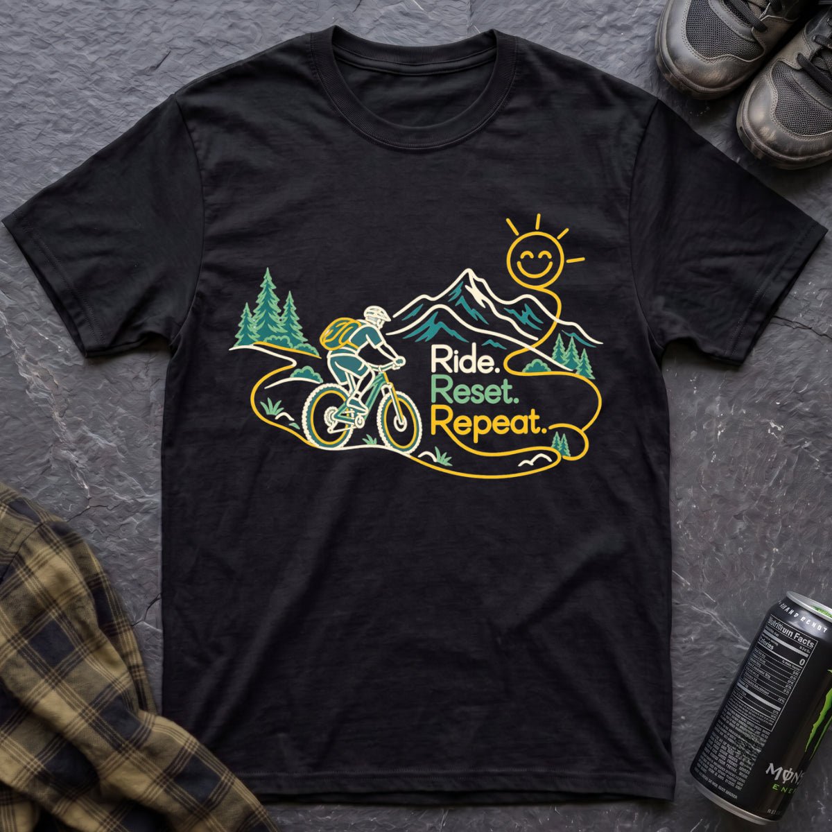 Ride.Reset.Repeat. T-Shirt - AspenCrestOutdoors