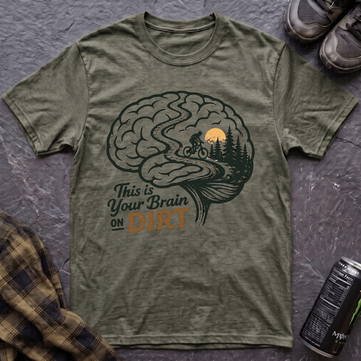 This Is Your Brain On Dirt T-Shirt - AspenCrestOutdoors
