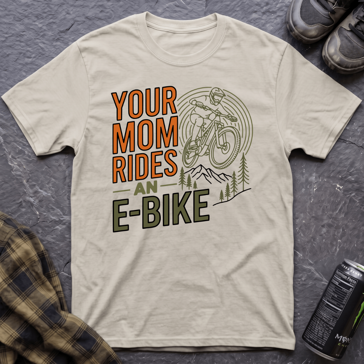 Your Mom Rides An E-Bike T-Shirt - AspenCrestOutdoors