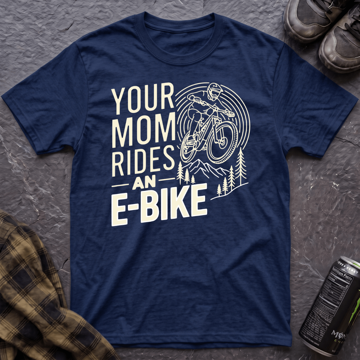 Your Mom Rides An E-Bike T-Shirt - AspenCrestOutdoors
