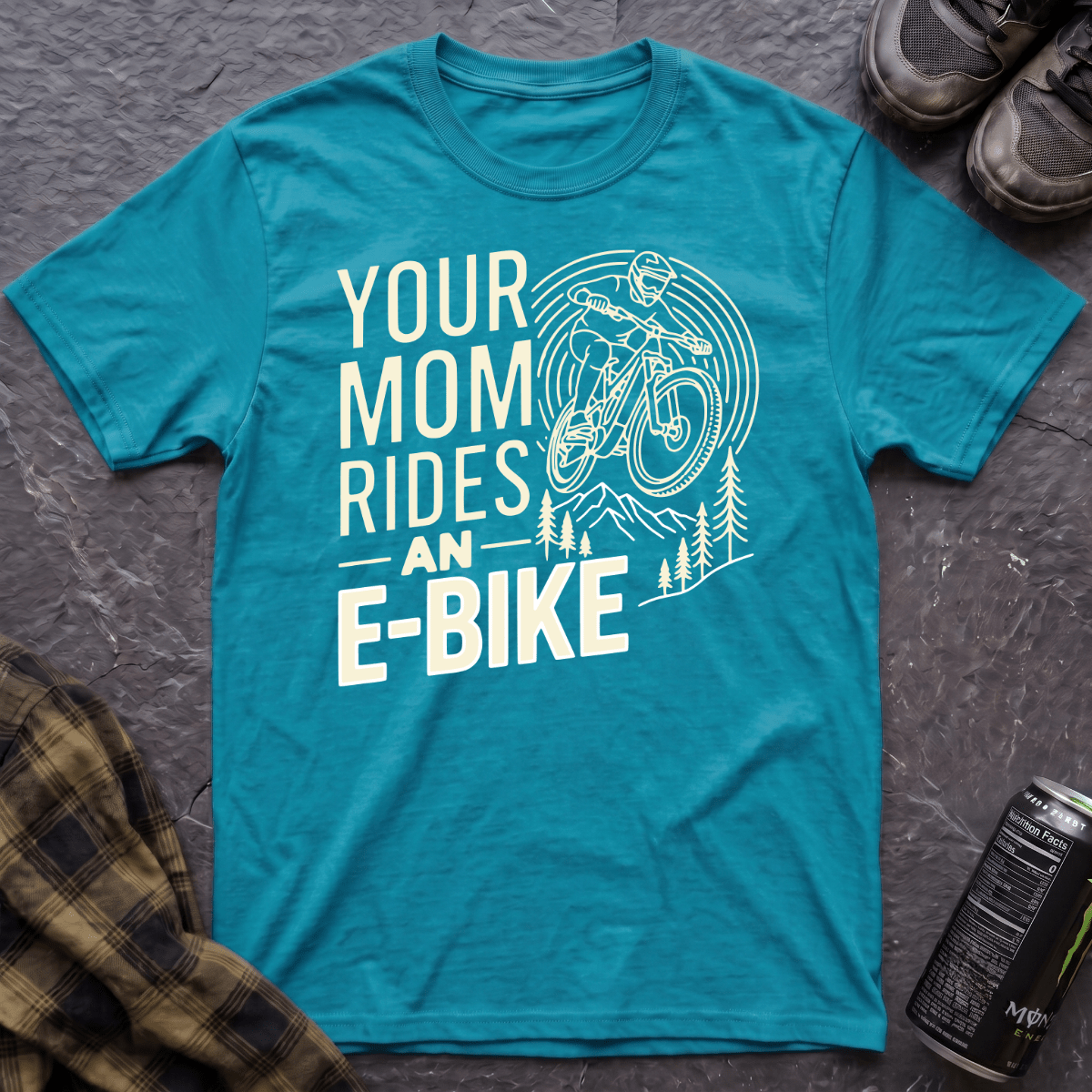 Your Mom Rides An E-Bike T-Shirt - AspenCrestOutdoors