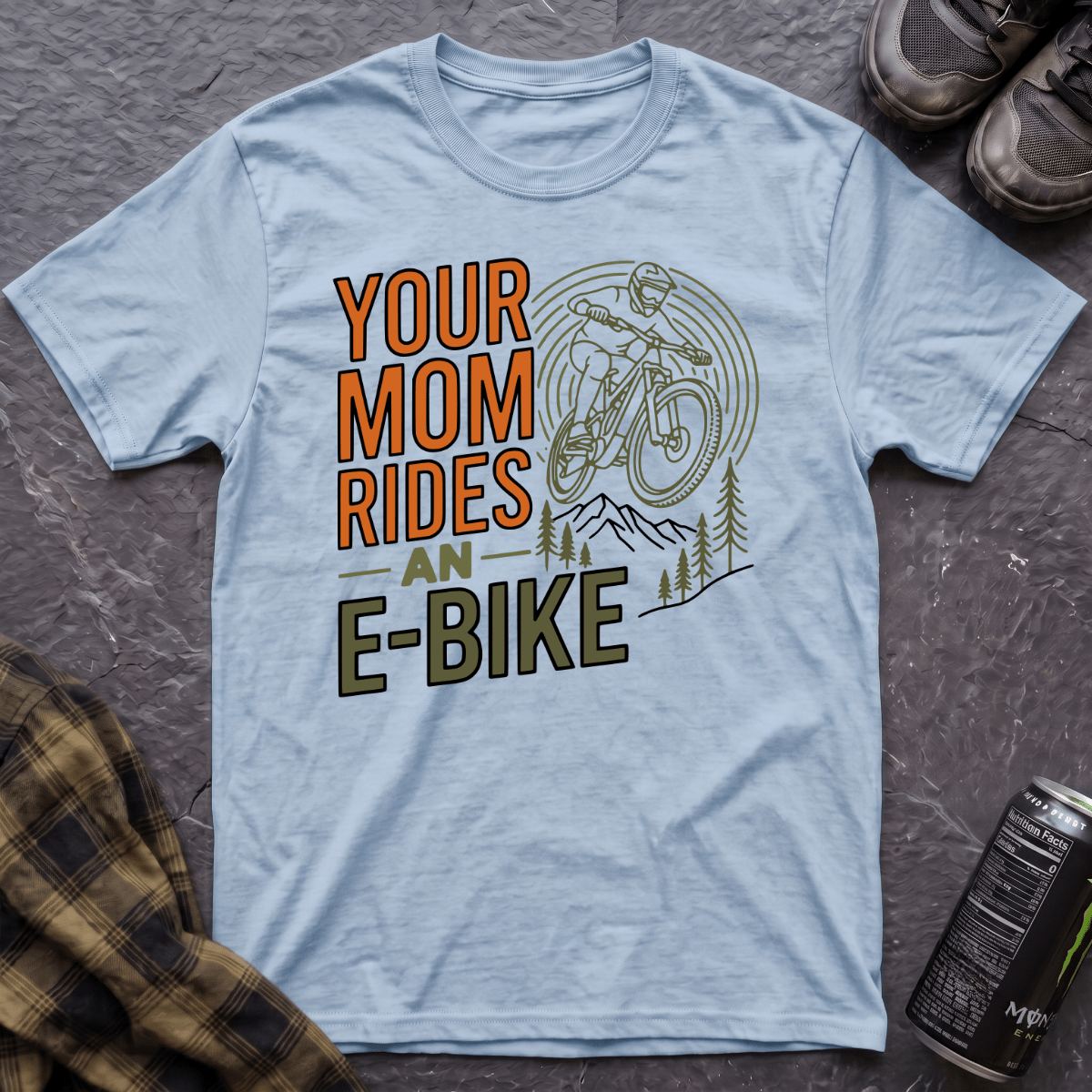 Your Mom Rides An E-Bike T-Shirt - AspenCrestOutdoors