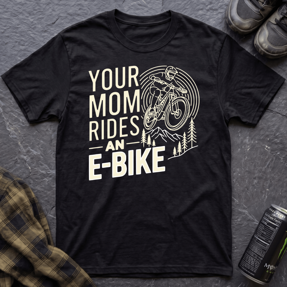 Your Mom Rides An E-Bike T-Shirt - AspenCrestOutdoors